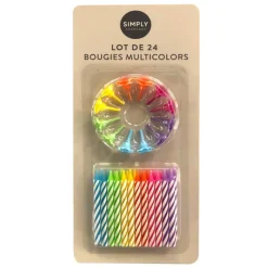 Best SIMPLY Lot de 24 bougies multicolors
