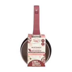 Sale MENASTYL Lot de 2 casseroles leopard rose