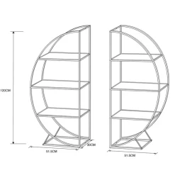 Hot TROMSO Lot de 2 etageres demi lune