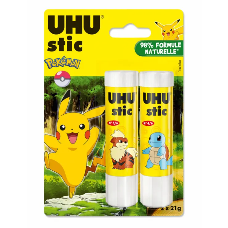 Hot UHU Lot de 2 stic blanc 21g bts