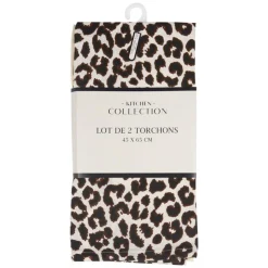Best KITCHEN COLLECTION Lot de deux torchons leopard