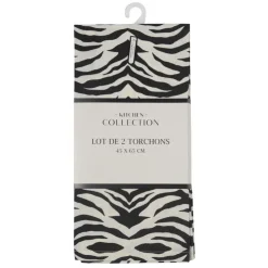 New KITCHEN COLLECTION Lot de deux torchons zebre
