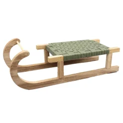 New Luge bois et tresse vert