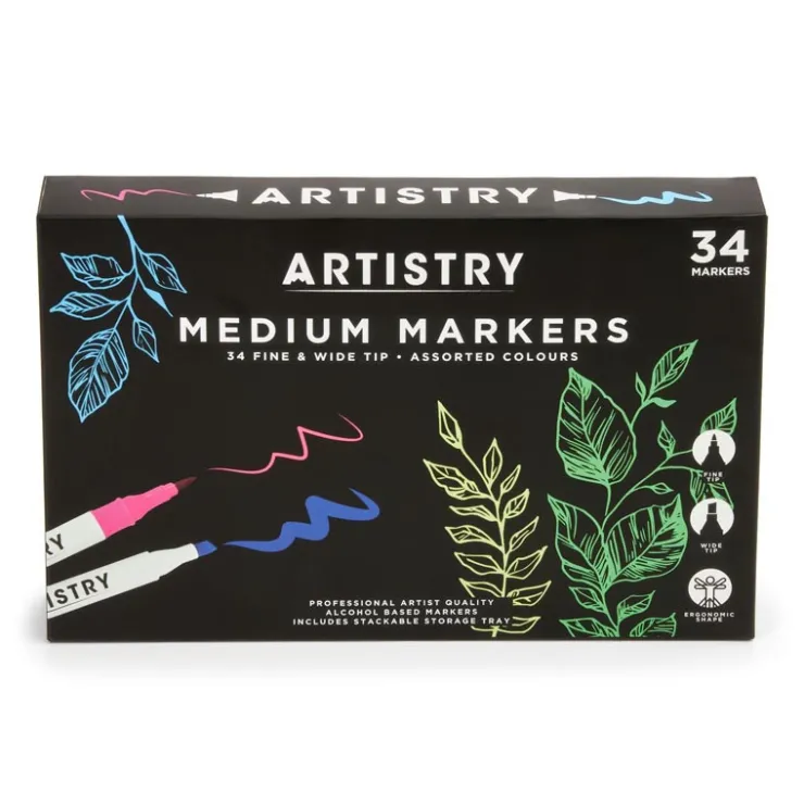 Hot ARTISTRY Marqueurs moyens x34