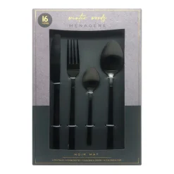 New KITCHEN COLLECTION Menagere 16pcs inox noir manche