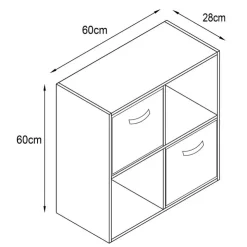 SIMPLY Meuble 4 cubes + 2 paniers