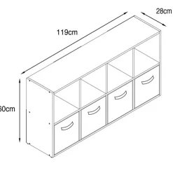 Outlet SIMPLY Meuble 8 cubes couleur bois