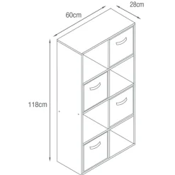 Best SIMPLY Meuble 8 cubes/4 paniers blanc