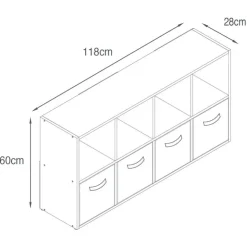 Best SIMPLY Meuble 8 cubes/4 paniers blanc