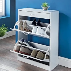 Clearance SIMPLY Meuble a chaussures blanc