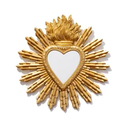 New TROPICAL PARADISE Miroir ex voto coeur or