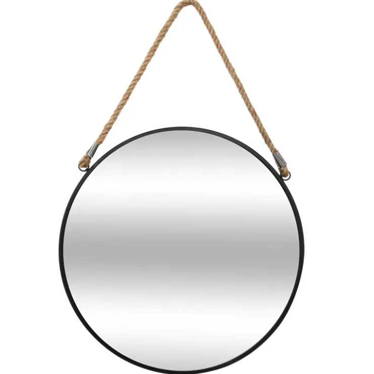 New Miroir metal rond corde noir