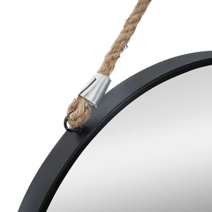 New Miroir metal rond corde noir
