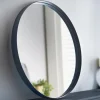 Sale JAPANDI Miroir rond metal noir