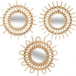 Sale Miroir rotin soleil x3