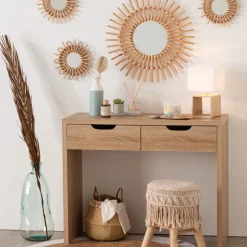 Sale Miroir rotin soleil x3