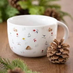 Clearance RAINBOW CHRISTMAS Mug blanc motif ski