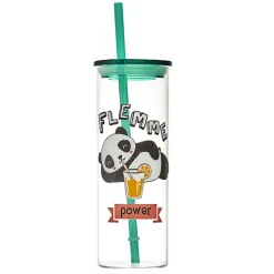 Discount Mug en verre avec paille 45cl ka