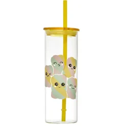 Discount Mug en verre avec paille 45cl ka