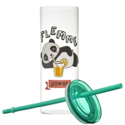 Discount Mug en verre avec paille 45cl ka