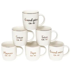 Outlet SECRET DE GOURMET Mug m famille en or 34cl