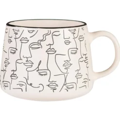 Best KITCHEN COLLECTION Mug visage noir/blanc 500ml