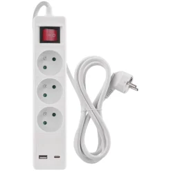 Hot EMOS Multiprise 3 prises +1 usb+ 1 us