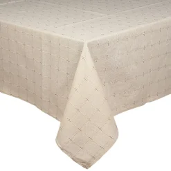 New SECRET FOREST Nappe a carreaux beige/ broderie