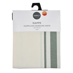 Sale SIMPLY Nappe avec bordure verte 140x240