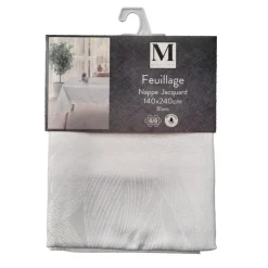 New Nappe jacquard feuillage blc 140