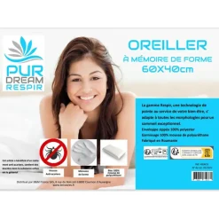 Oreiller 60x40 memoire forme