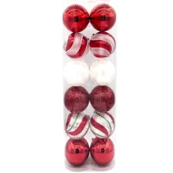 Hot Pack de 12 boules 10cm rouge can
