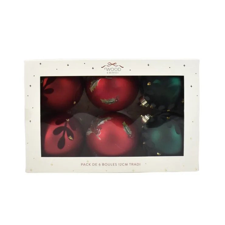 New Pack de 6 boules 12cm tradi