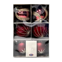 Discount Pack de 6 boules 80mm rouge