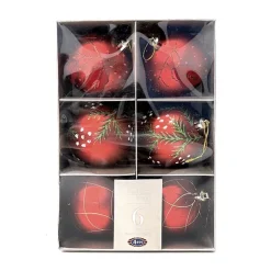 Discount Pack de 6 boules 80mm rouge