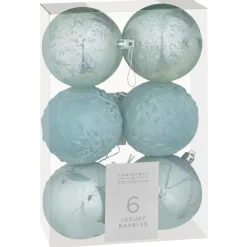 Hot Pack de 6 boules noel luxe bleu