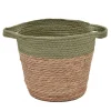 Discount THE STORAGE SHOP Panier tresse nature/vert h22cm