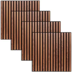 Sale Panneau deco tasseaux bois fonce