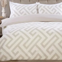 Online SIMPLY Parure 200x200 geo beige piping