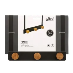 New FIVE Patere de porte metal x3 tete ba