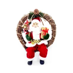 Pere noel dans une couronne