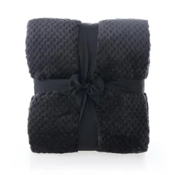 Discount HOME AND CO Plaid gaufre 150x200cm noir