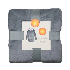 Clearance SIMPLY COSY Plaid hoodie gris