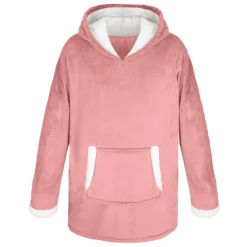 Discount SIMPLY COSY Plaid hoodie rose