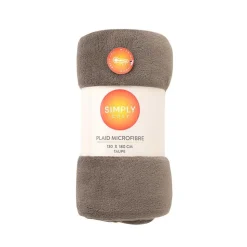 Clearance SIMPLY COSY Plaid microfibre taupe 130x180
