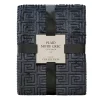 Clearance Plaid motif grec 150x200cm noir