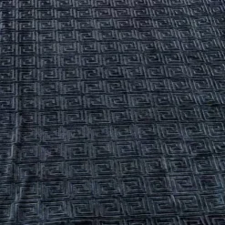 Clearance Plaid motif grec 150x200cm noir