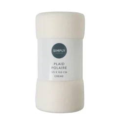 Outlet SIMPLY Plaid polaire 125x150 creme
