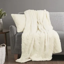 Plaid ruban 130x160cm blanc