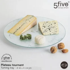Sale FIVE Plat tournant verre effet marbre